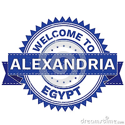 Vector of WELCOME TO City ALEXANDRIA Country EGYPT. Stamp. Sticker. Grunge Style. EPS8 . Vector Illustration
