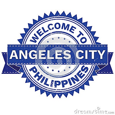 Vector of WELCOME TO City ANGELES CITY Country PHILIPPINES. Stamp. Sticker. Grunge Style. EPS8 . Vector Illustration