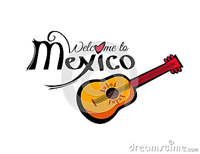 Vector Welcome to Mexico template Cartoon Illustration