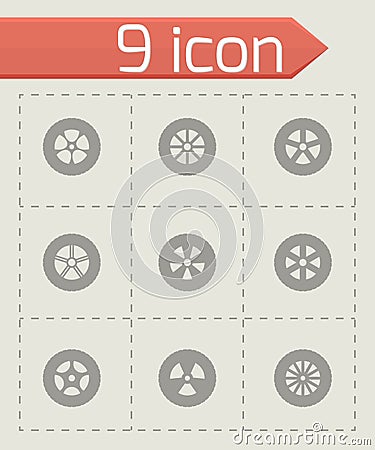 Vector wheel icon set Vector Illustration