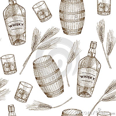 Whisky pattern. Vector Illustration