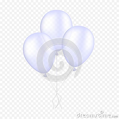 Vector white balloon on a transparent background. 3d realistic happy holidays flying air helium balloon. Stock Photo