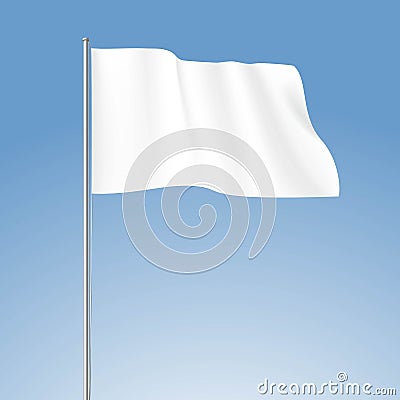 Vector White Blank Flag Vector Illustration