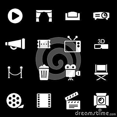 Vector white cinema icons set Stock Photo