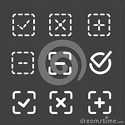 Vector white confirm icons set Vector Illustration