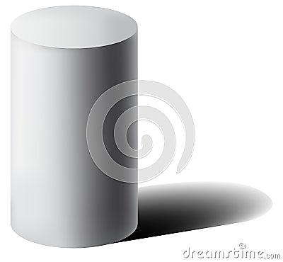 Vector white 3D cylinder with shadow. Vector Illustration