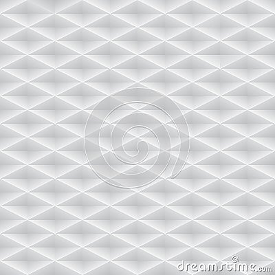 Vector white embossed pattern plastic grid seamless background. Diamond shape cell endless texture. Web page fill light geometric Vector Illustration