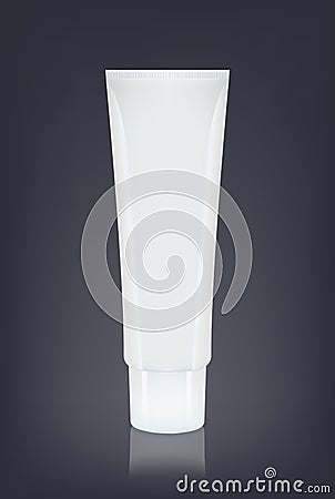 Vector white empty cosmetics, cream container, tube. . Mock up. Vector Illustration