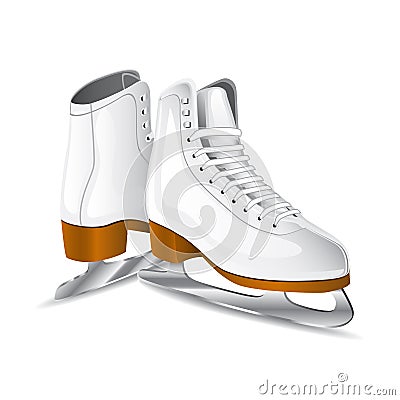 Vector white figure skates Vector Illustration