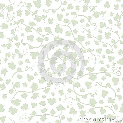 Vector white and green vine Champagne and wine collection seamless pattern background. Vector Illustration