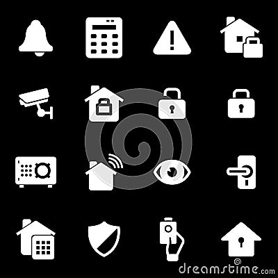 Vector white home security icons set Stock Photo