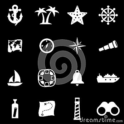 Vector white nautical icon set Stock Photo