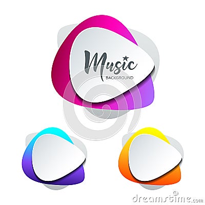 Vector white paper shape guitar pick colorful background Vector Illustration