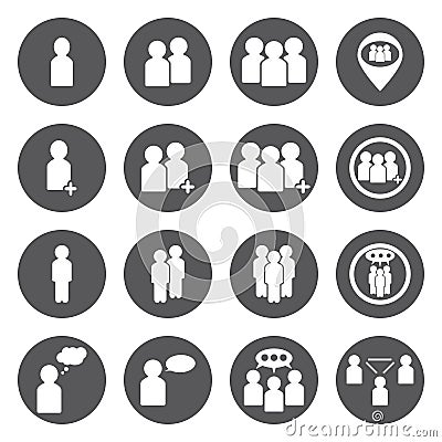 Vector white people icons set Vector Illustration