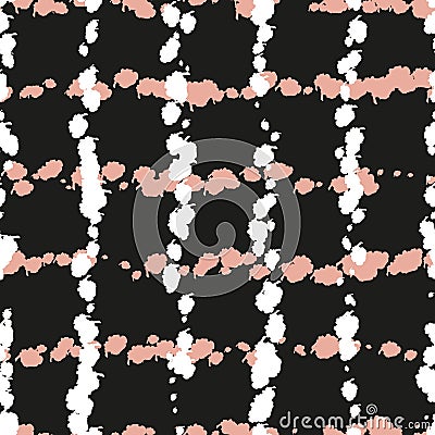 Vector white pink dots black seamless pattern Vector Illustration