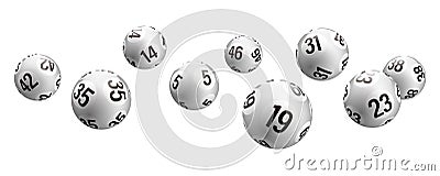 Vector white rolling bingo lottery balls Stock Photo