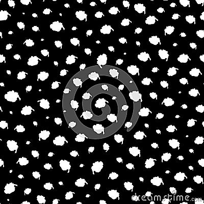 Vector white sharp dots black seamless pattern Vector Illustration