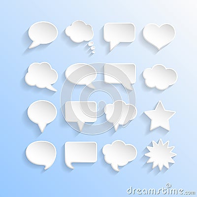 Vector White Speech Bubbles Vector Illustration