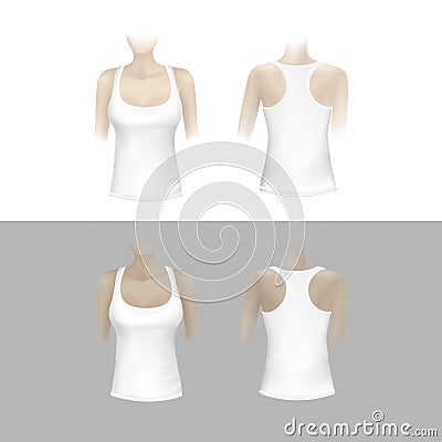 Vector White Women T-shirt Vector Illustration