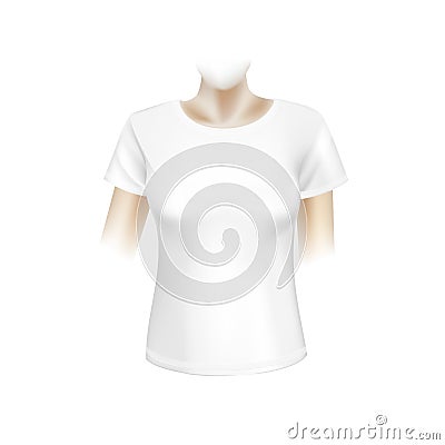 Vector White Women T-shirt Vector Illustration