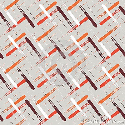 Vector wicker weave effect seamless pattern background. Painterly brush stroke effect criss cross backdrop. Repeat woven Vector Illustration
