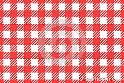 Vector Wide Seamless pattern. Cell background red color fashion cloth cage. Abstract checkered backdrop on white. Vector Illustration