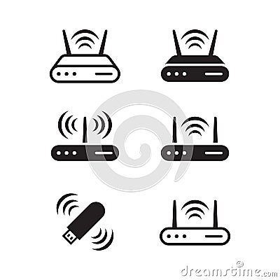 Vector wifi modem icons set Vector Illustration