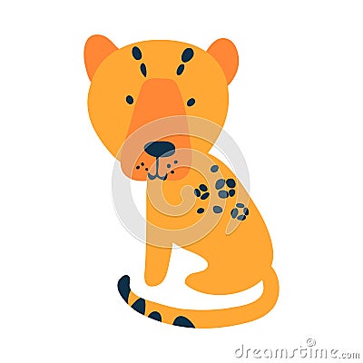 Vector wild african mammal animal cute leopard baby. Vector Illustration