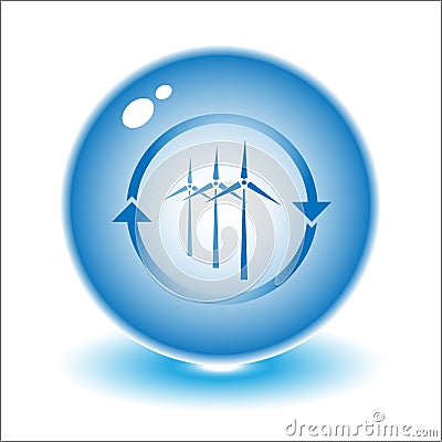 Vector wind turbine Cartoon Illustration