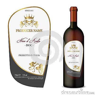 Vector wine label Stock Photo