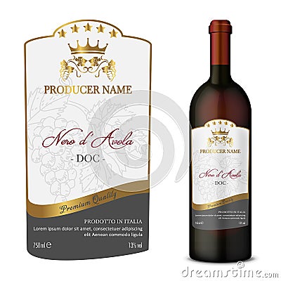 A Modern Vector wine label Vector Illustration