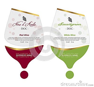 Set of Vector wine label Vector Illustration