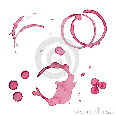 Vector Wine Stain Rings Set 3 Vector Illustration