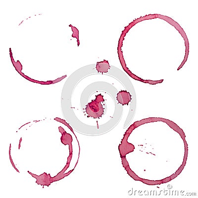 Vector Wine Stain Rings Set 1 Vector Illustration