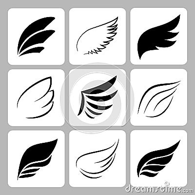 Vector wings set Vector Illustration