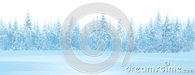 Vector winter snowy forest. Vector Illustration