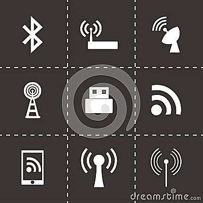 Vector wireless icon set Vector Illustration