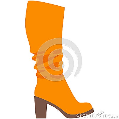 Vector woman boot, fashion high heel shoes icon Cartoon Illustration
