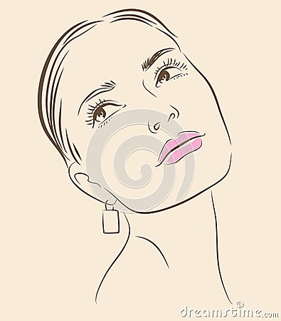 Vector woman face Vector Illustration