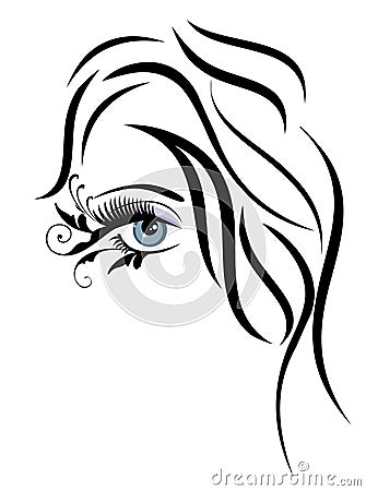 Vector Woman Face Vector Illustration