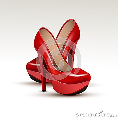 Vector Woman Fashion Shoes on High Heels Vector Illustration