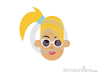 Vector woman with glasses on the White Blackground Stock Photo