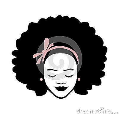 Vector woman head face silhouette Vector Illustration