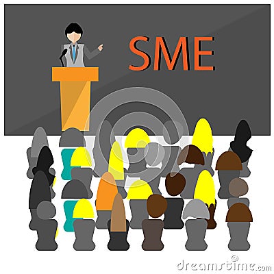 Vector- woman present business SME Stock Photo