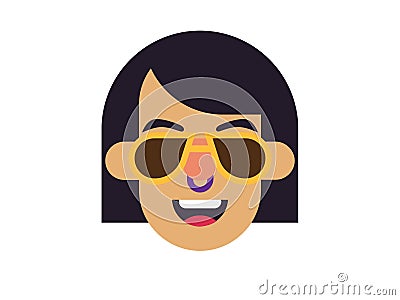 Vector woman wearing glasses on a white background Stock Photo