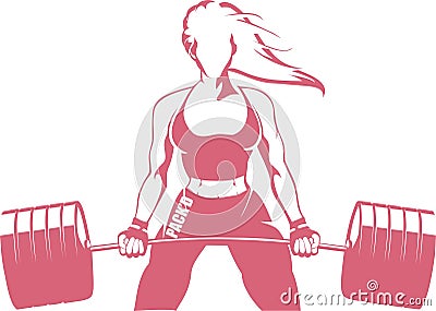 Vector - women holding barbell Stock Photo