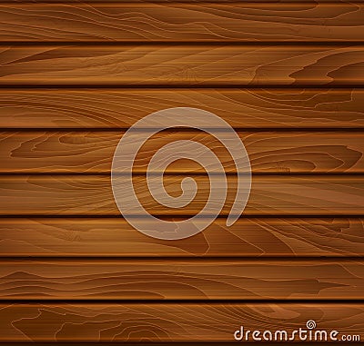 Vector wood background of brown wooden planks Vector Illustration