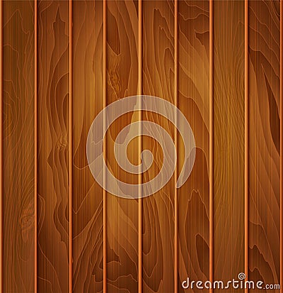 Vector wood background (texture) of brown wooden planks Vector Illustration