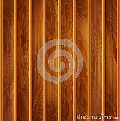 Vector wood background (texture) of light-brown wooden planks Vector Illustration