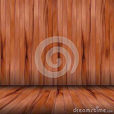 Vector wood room with panel and floor Vector Illustration